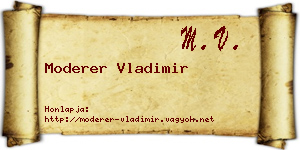 Moderer Vladimir névjegykártya